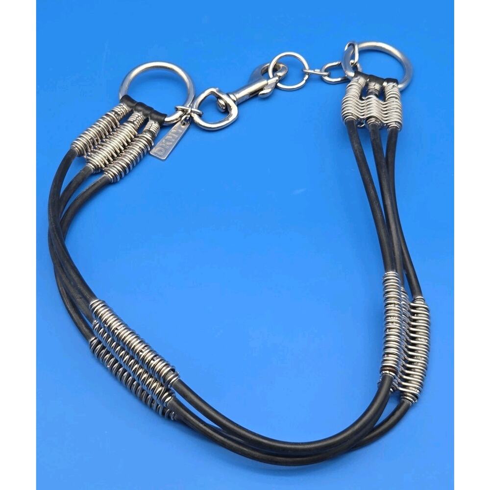 Vintage 90s DKNY Couture Industrial Rubber Coil Belt 34" Swivel Hook AS IS